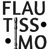 flautissimo - Create an Enticing Logo Display Website.Textbild med ordet Flautissimo i svart text